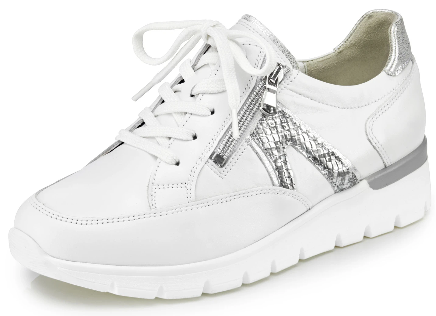 Waldläufer Schnürschuh Mit Geprägten Einsätzen In Altsilber 8 Waldläufer Schnürschuh Mit Geprägten Einsätzen In Altsilber – Bild 8